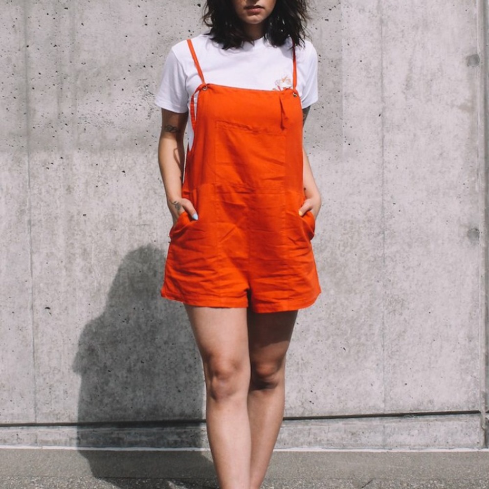 Lacausa Matisse Overalls Red Small - Picture 1 of 6